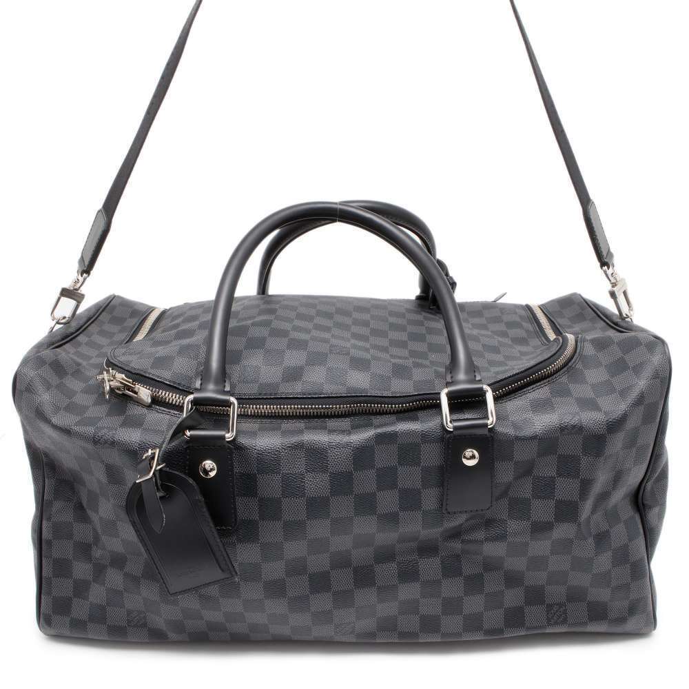 Louis Vuitton Damier Graphite Black Roadster Boston Bag Travel Black